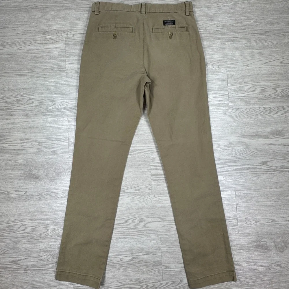 Banana‎ Republic Men's Aiden Chino Pants Khaki Tan 30x32 Slim Fit Stretch Cotton